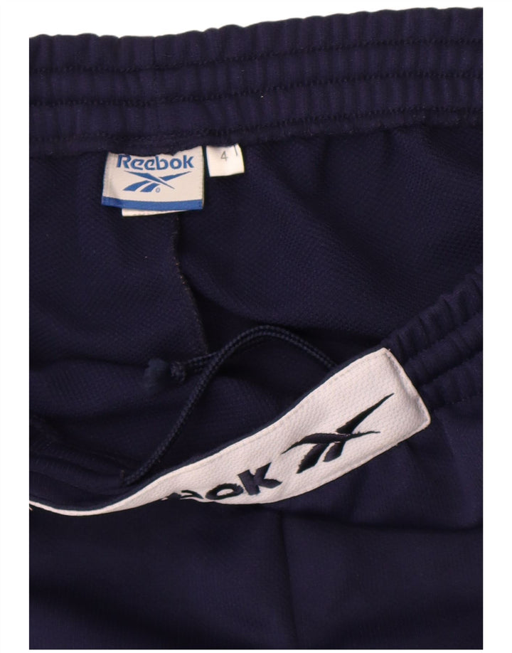 Pantaloni da tuta con grafica Reebok da uomo, grandi, in poliestere blu navy