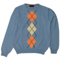 Maglione da uomo girocollo Il Granchio Lana a rombi/diamante blu medio