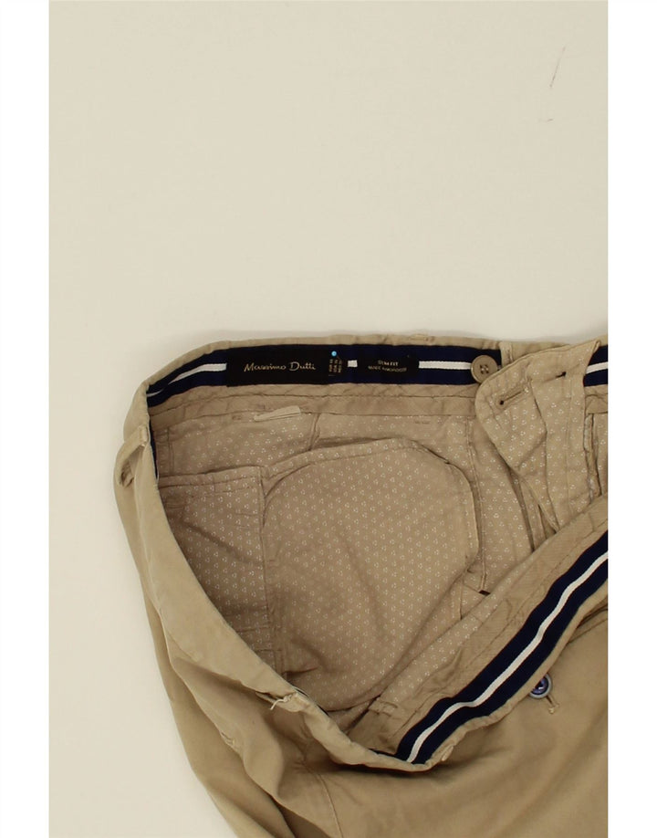 MASSIMO DUTTI Mens Slim Chino Trousers EU 46 Small W36 L29 Beige Vintage Massimo Dutti and Second-Hand Massimo Dutti from Messina Hembry 