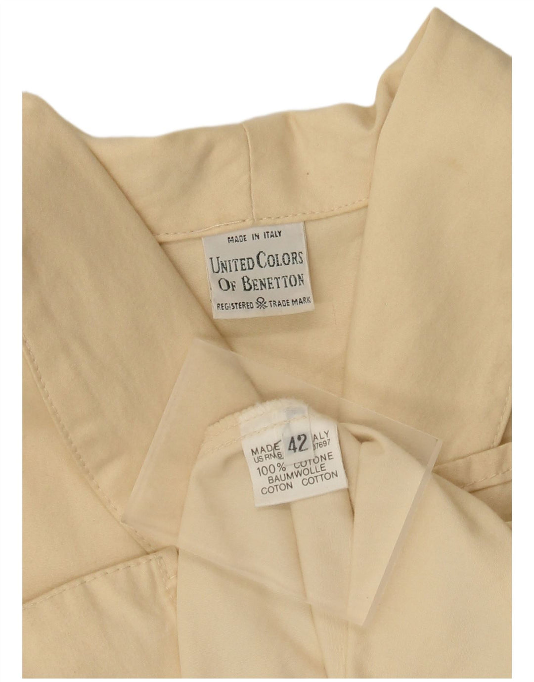 Cappotto Oversize Donna Benetton IT 42 Cotone Beige Medio