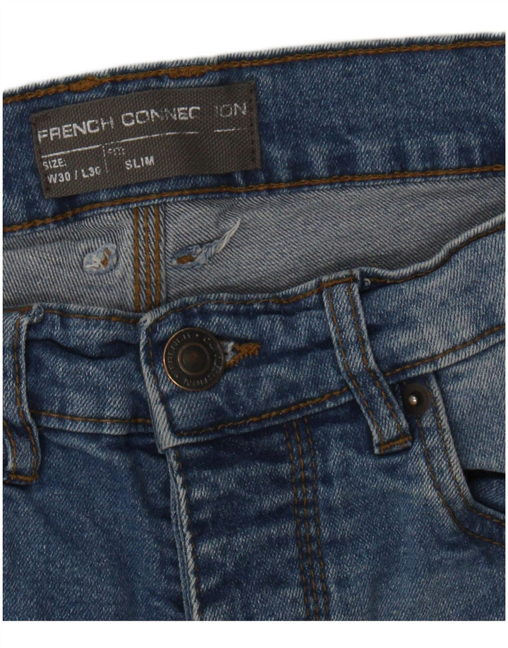 FRENCH CONNECTION Mens Slim Jeans W30 L30 Blue Cotton