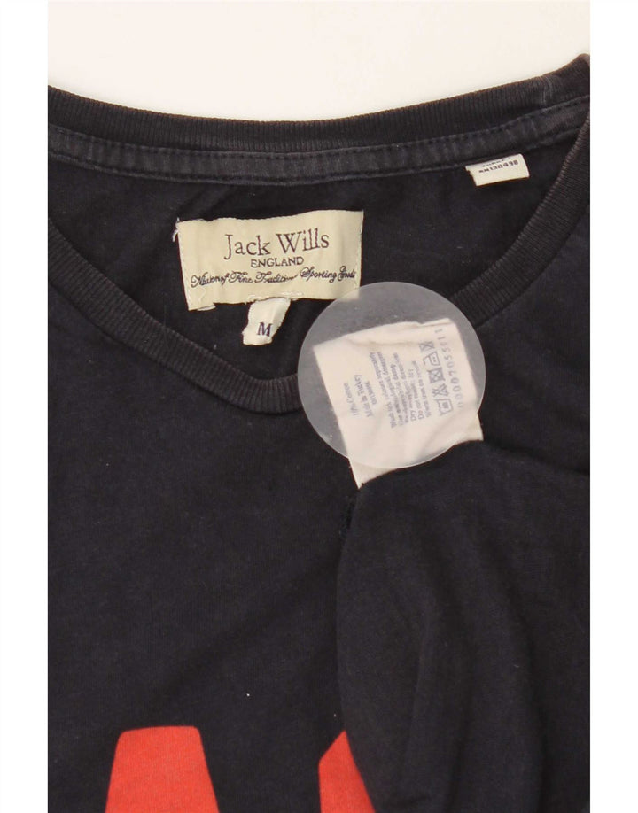 T-shirt grafica da uomo Jack Wills Top in cotone blu navy medio