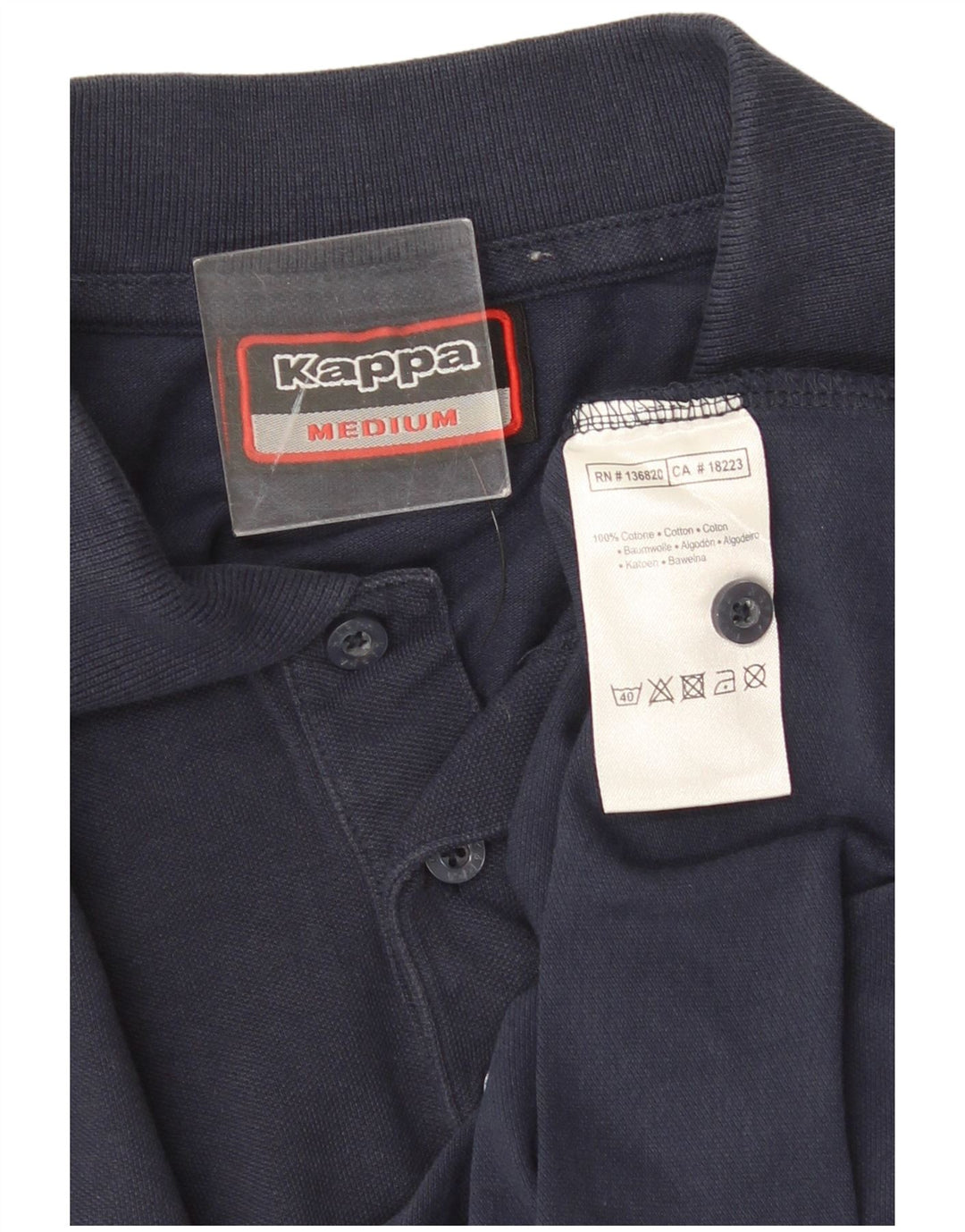 Polo KAPPA da uomo in cotone medio blu navy