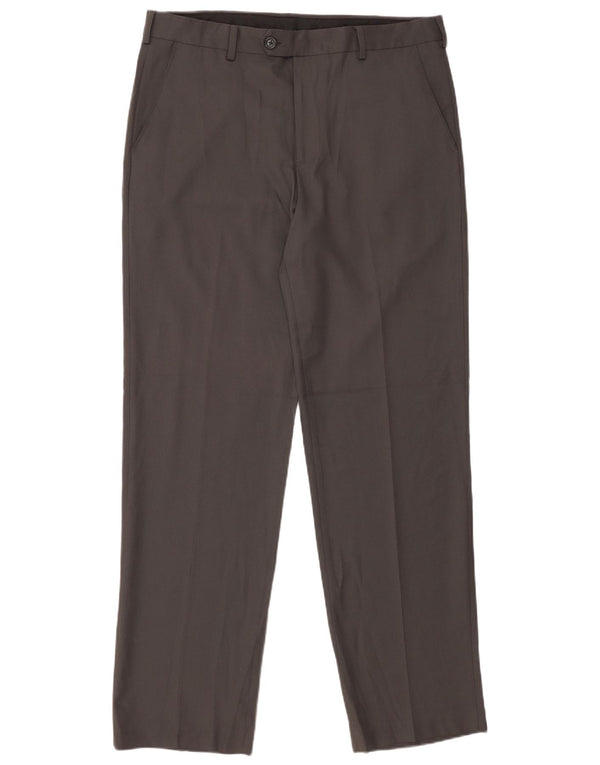 Pantaloni da abito dritti da uomo IZOD W34 L32 poliestere grigio