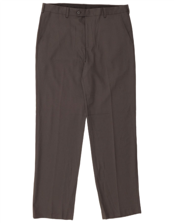 Pantaloni da abito dritti da uomo IZOD W34 L32 poliestere grigio