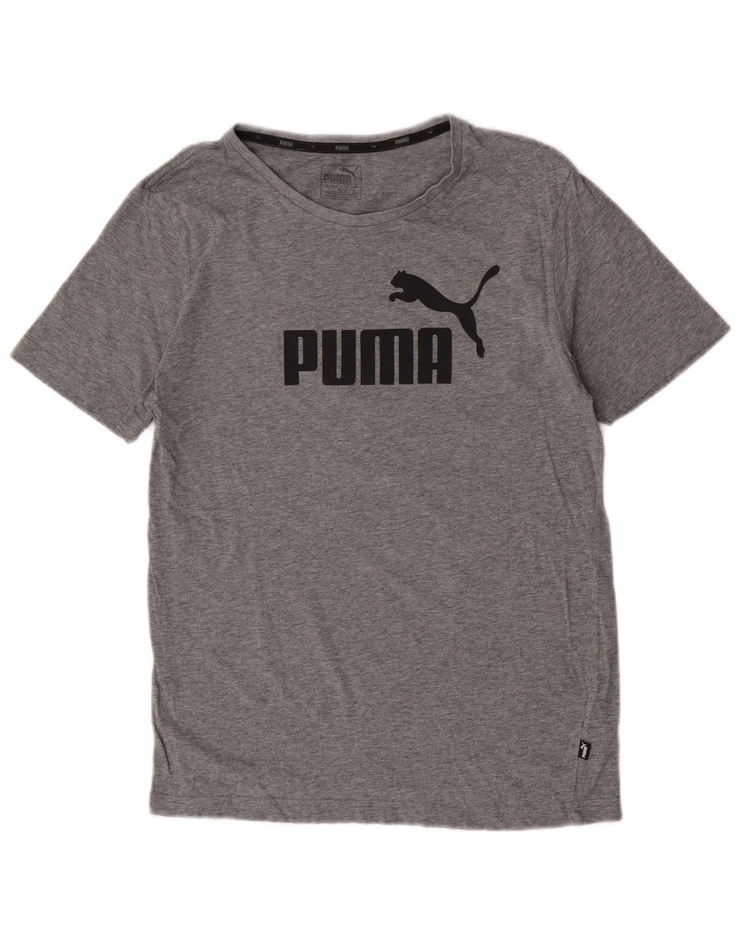 T-shirt grafica da uomo Puma Top Small in cotone grigio