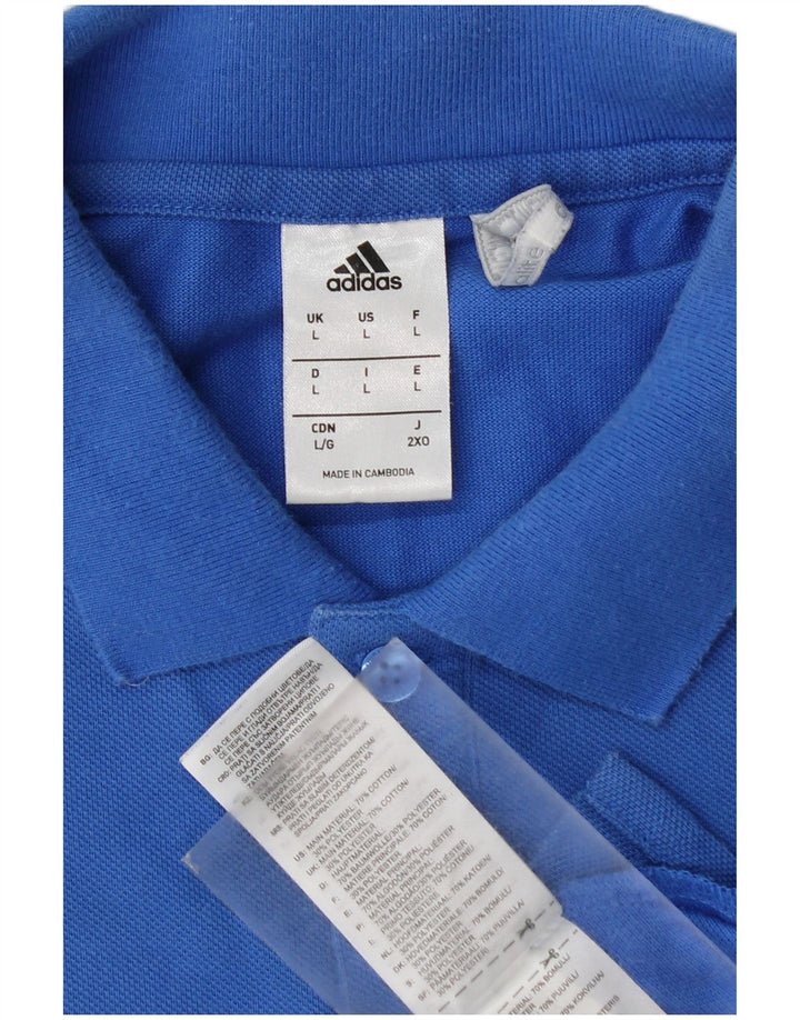 Polo ADIDAS da uomo Climalite grande in cotone blu