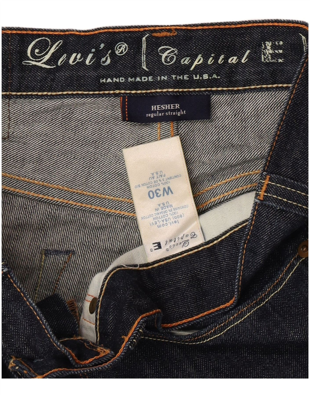 Jeans dritti da donna Levi's W30 L31 cotone blu navy