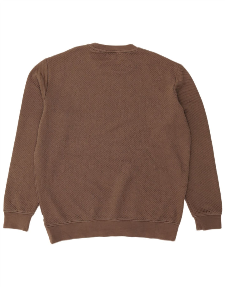 Marks & Spencer - Felpa autografata da uomo, grande, in cotone marrone