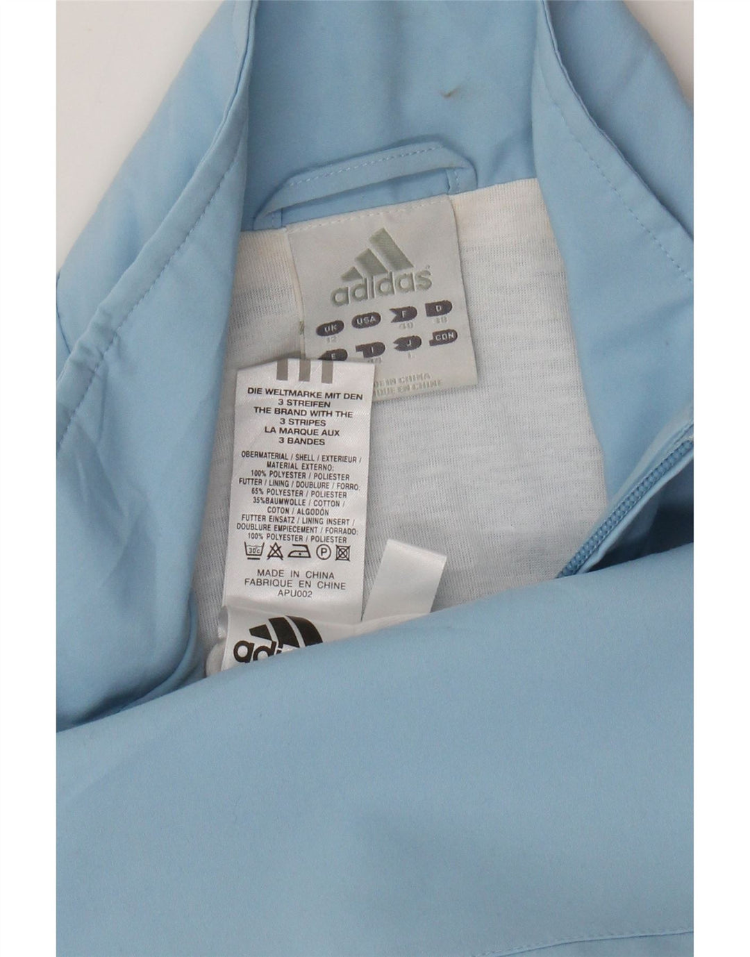 Giacca da tuta da donna Adidas UK 12 poliestere blu medio