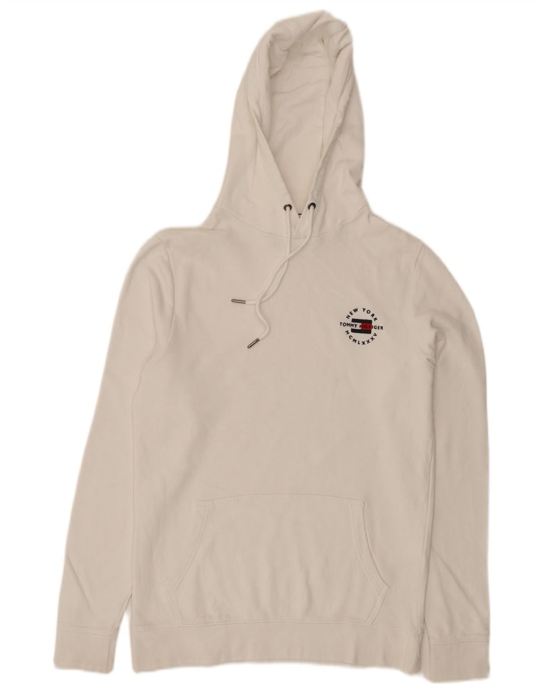 Maglione con cappuccio da uomo Tommy Hilfiger piccolo in cotone bianco