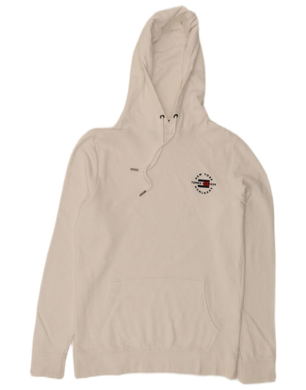 Maglione con cappuccio da uomo Tommy Hilfiger piccolo in cotone bianco