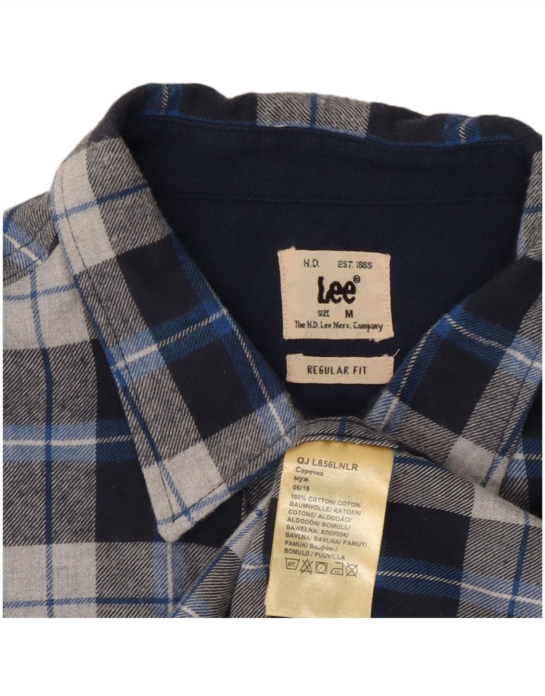 Camicia Lee da uomo in flanella vestibilità regolare in cotone a quadri blu medio