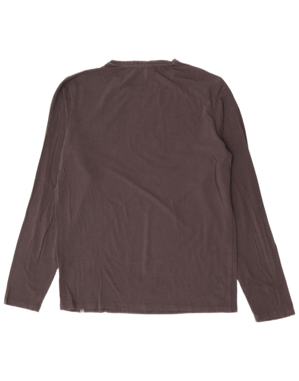 Guess By Marciano Top grafico da uomo slim fit a maniche lunghe in cotone grigio grande