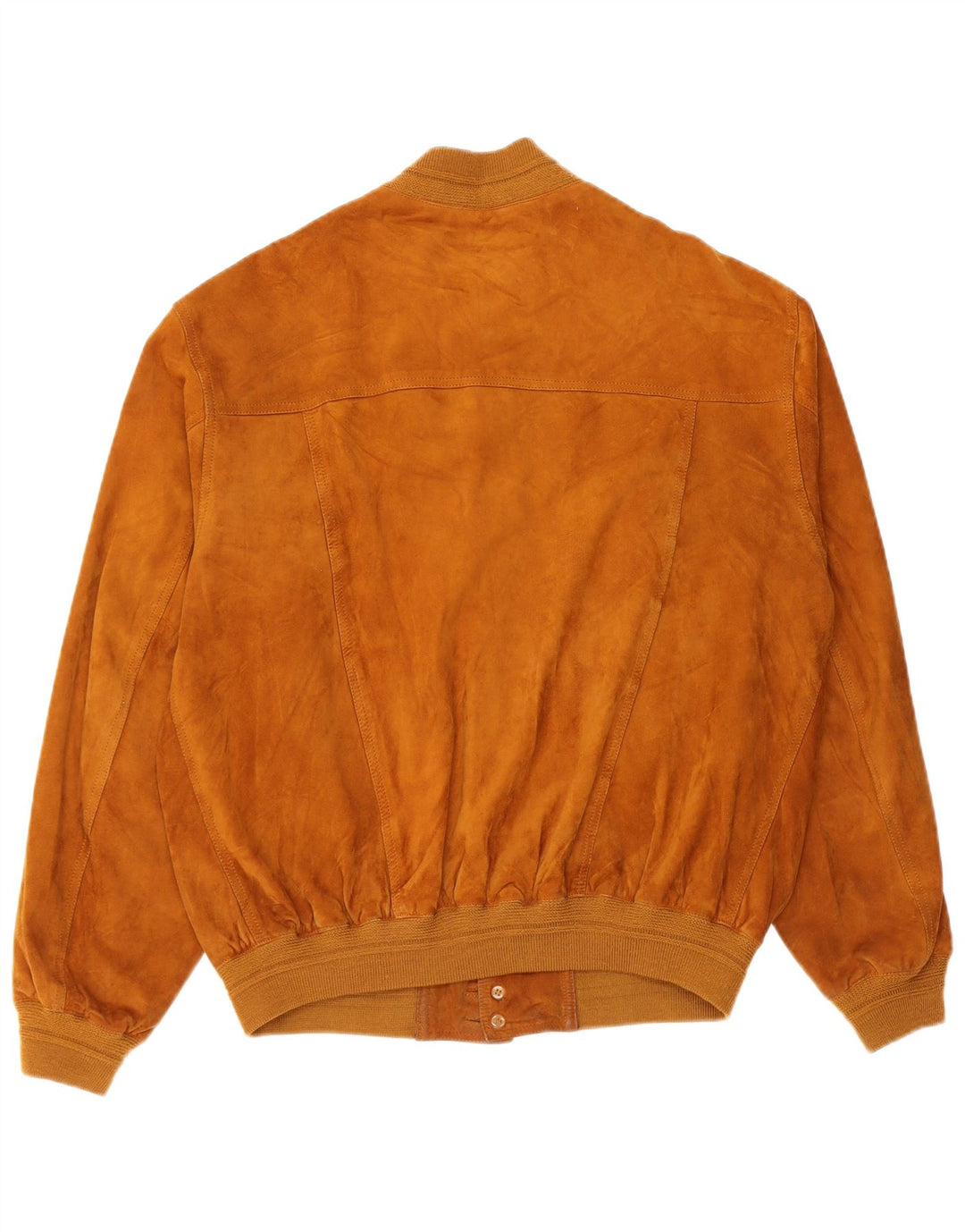 Giubbotto bomber vintage in pelle scamosciata da uomo IT 52 XL in pelle marrone