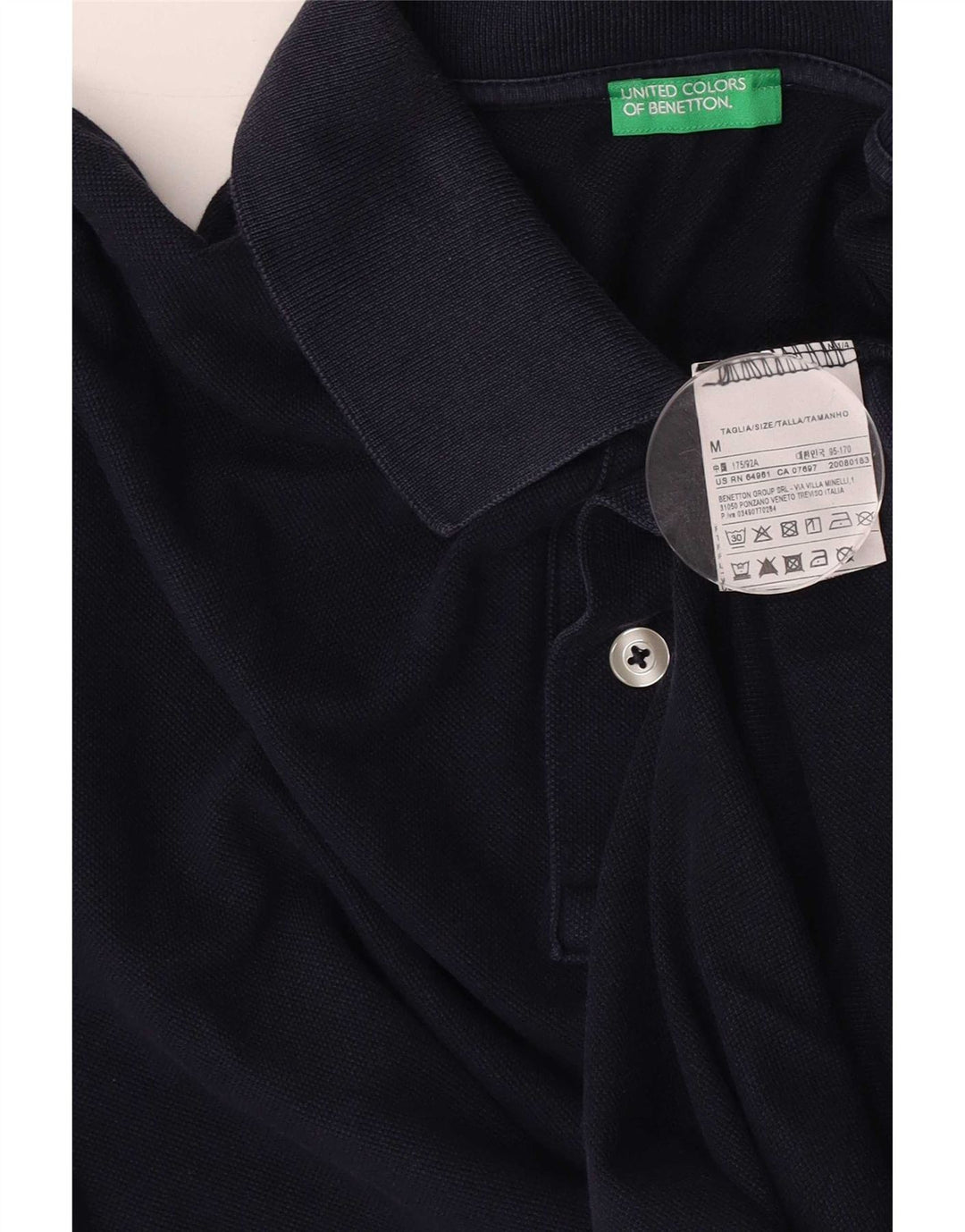 Polo Uomo Benetton Media Cotone Blu Navy