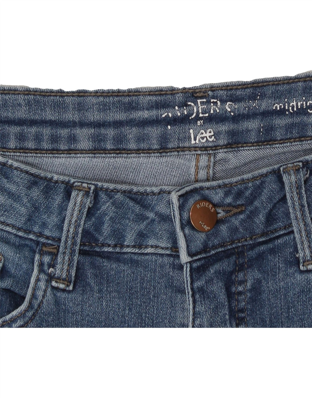 LEE Womens Riders Mid Rise Denim Shorts W32 Large Blue Vintage Lee and Second-Hand Lee from Messina Hembry 