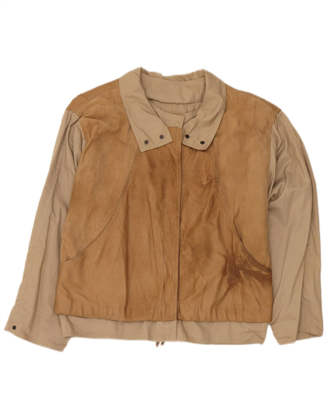 Giacca ampia da donna BELFE IT 44 Pelle color block beige medio