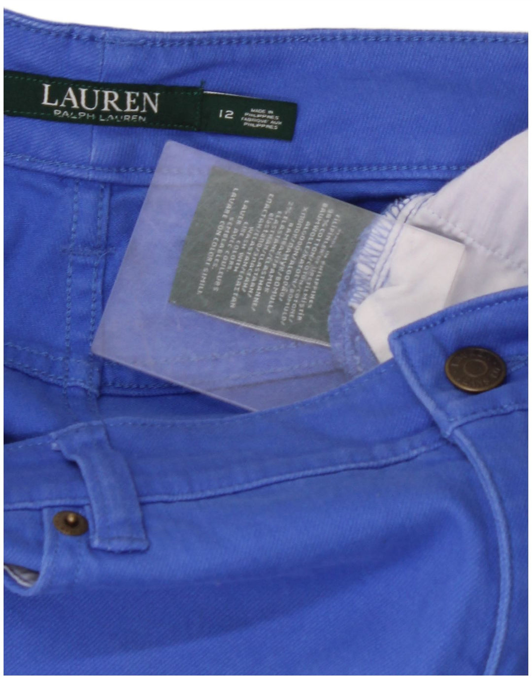 RALPH LAUREN Jeans slim da donna US 12 Large W34 L32 Cotone blu