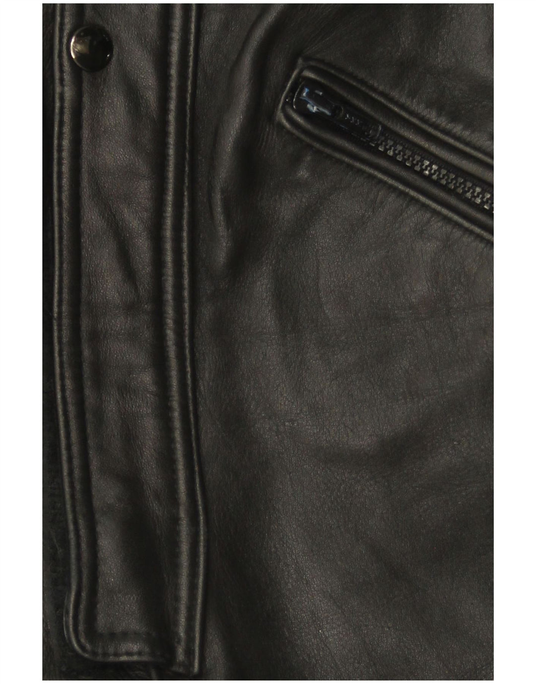 Tuta in pelle senza maniche da donna VINTAGE UK 12 Pelle nera media