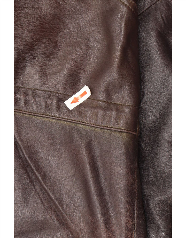 Giacca in pelle vintage da uomo UK 44 2XL Pelle nera