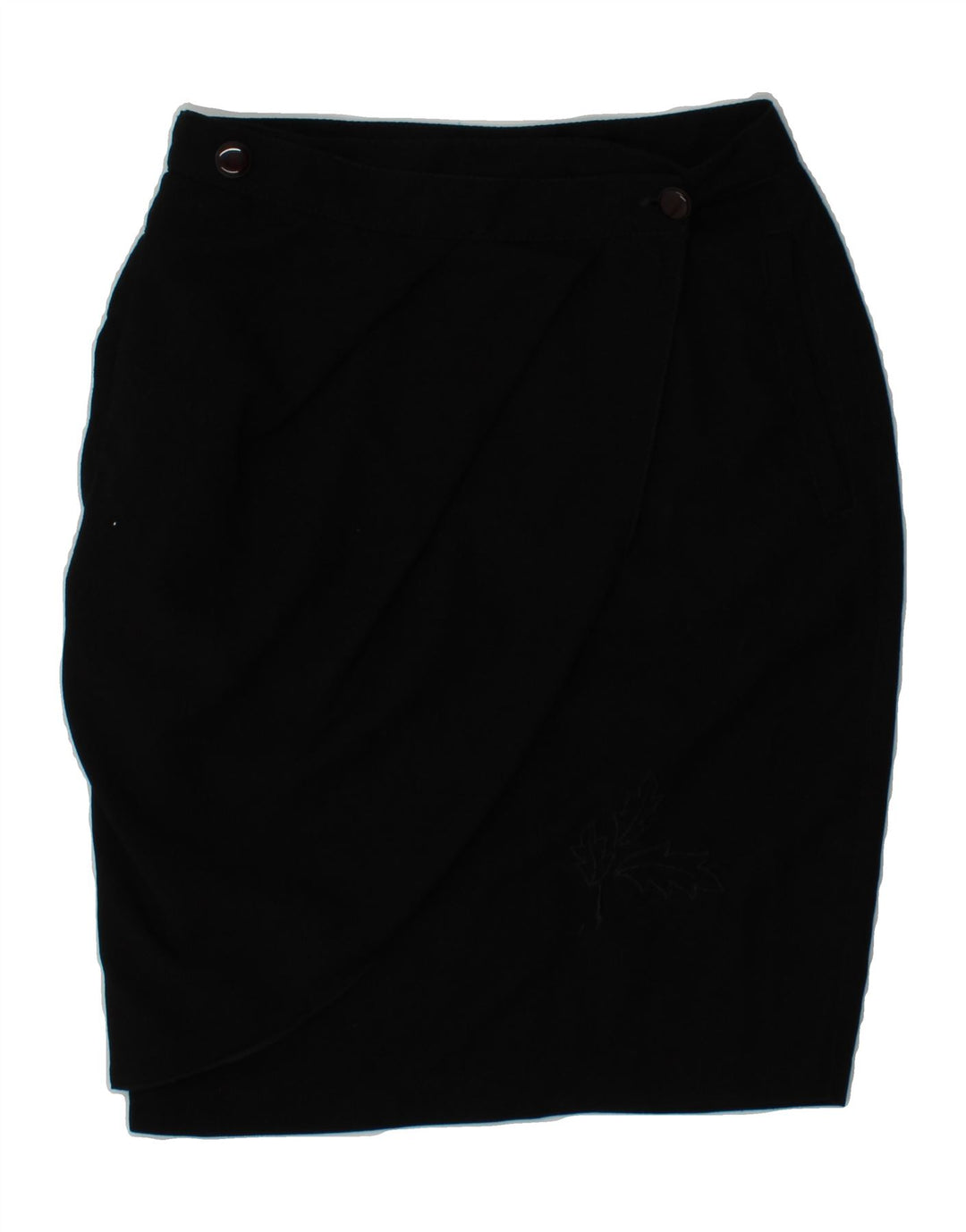 VINTAGE Womens Wrap Skirt W28 Medium  Black Viscose Vintage Vintage and Second-Hand Vintage from Messina Hembry 