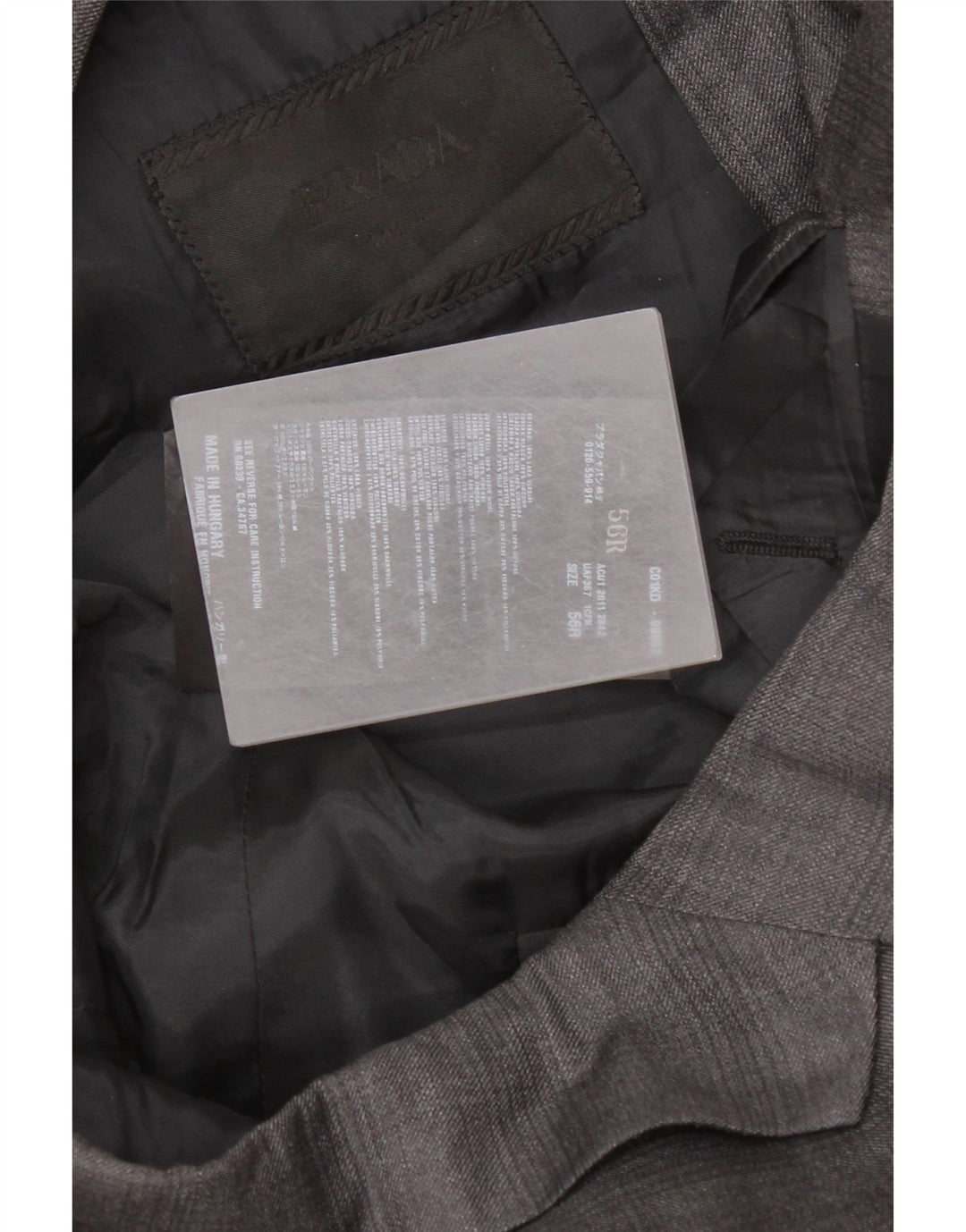 Giacca blazer da uomo a 2 bottoni Prada IT 56 2XL viscosa a quadri grigia