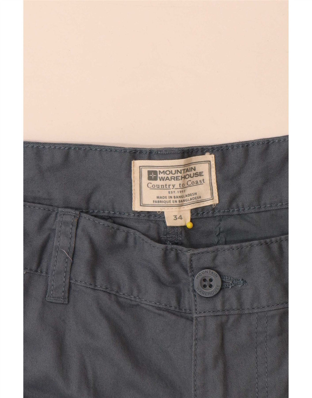 Pantaloncini cargo da uomo Mountain Warehouse W34 Large in cotone blu navy