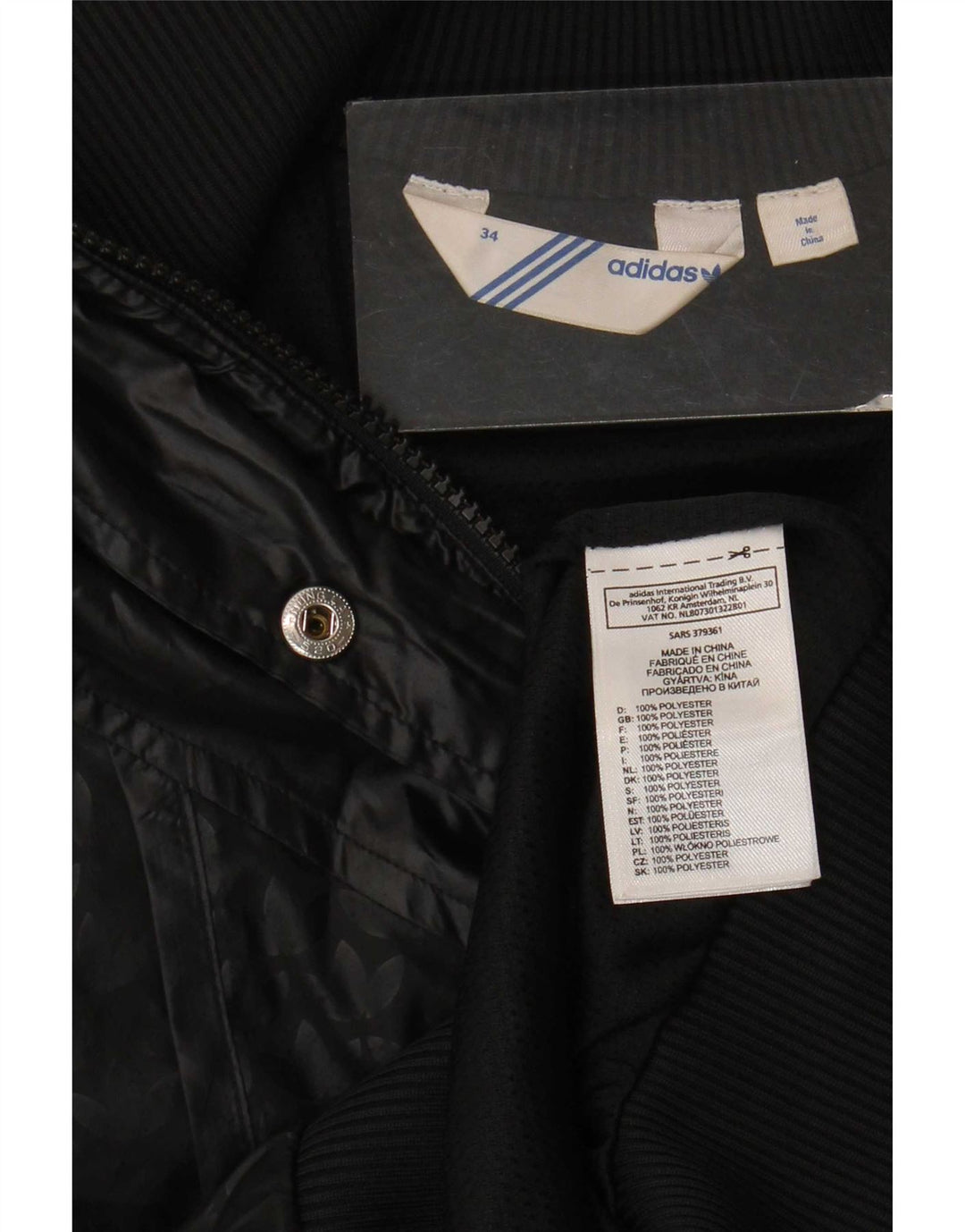 Giacca da ginnastica grafica da donna Adidas EU 34 XS poliestere nero