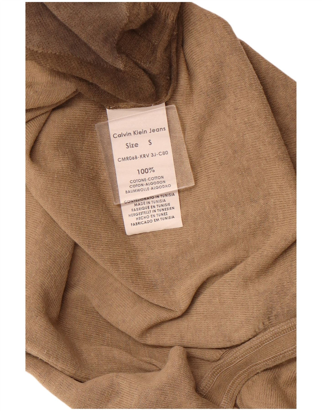 CALVIN KLEIN JEANS Maglione da uomo con scollo a V piccolo marrone a rombi/diamante