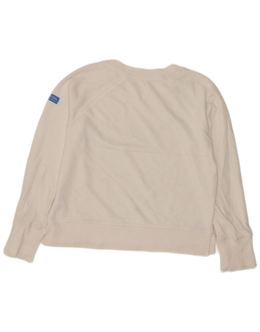 CALVIN KLEIN Felpa corta da donna Performance Crop Jumper UK 8 Small White