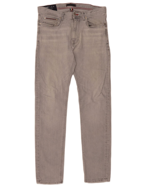 Tommy Hilfiger Uomo Bleecker Stretch Jeans Slim W33 L32 Cotone Grigio