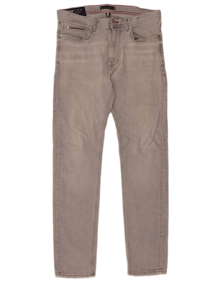 Tommy Hilfiger Uomo Bleecker Stretch Jeans Slim W33 L32 Cotone Grigio