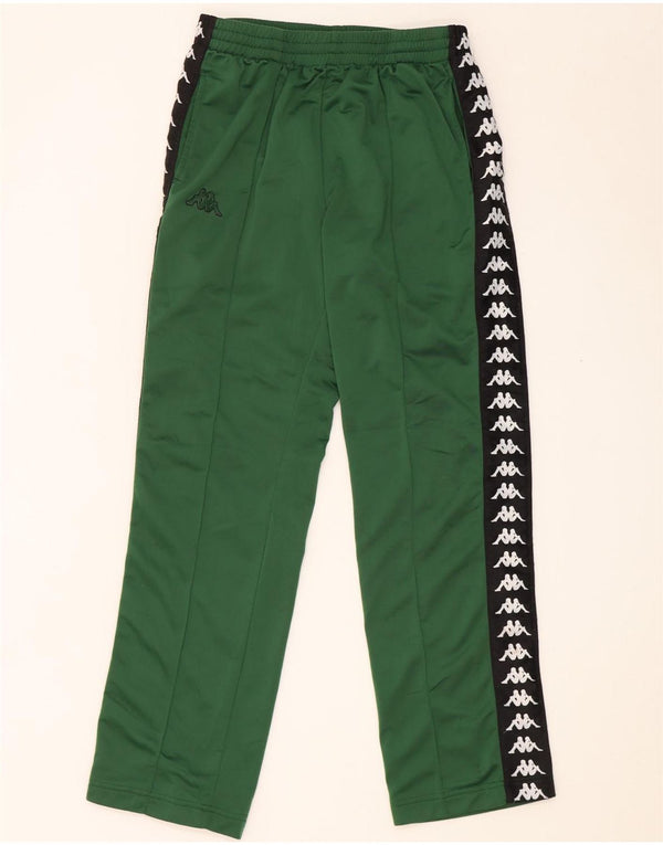 Pantaloni da tuta con grafica Kappa da uomo in poliestere color block verde medio