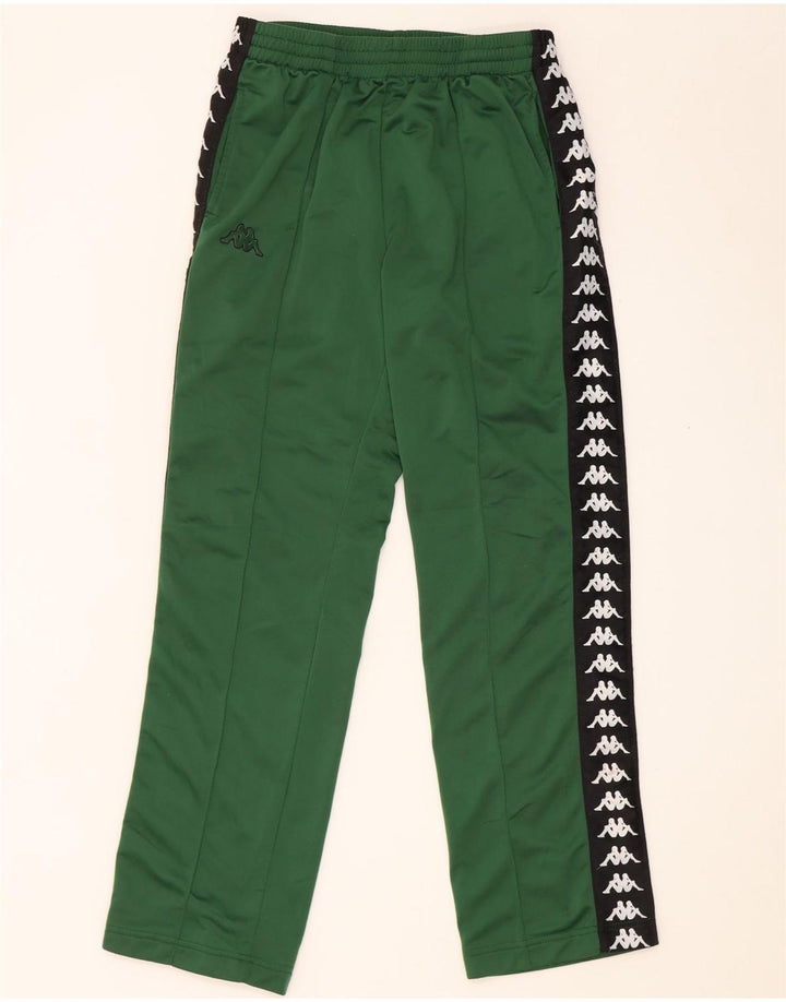 Pantaloni da tuta con grafica Kappa da uomo in poliestere color block verde medio