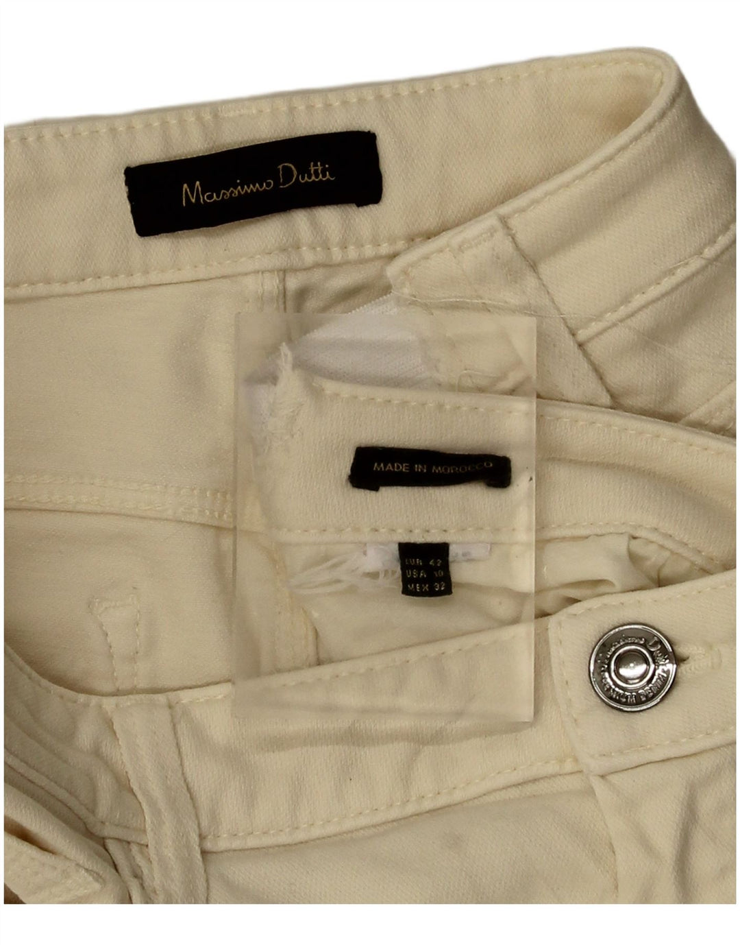 Jeans dritti da donna Massimo Dutti EU 42 Large W32 L28 Beige