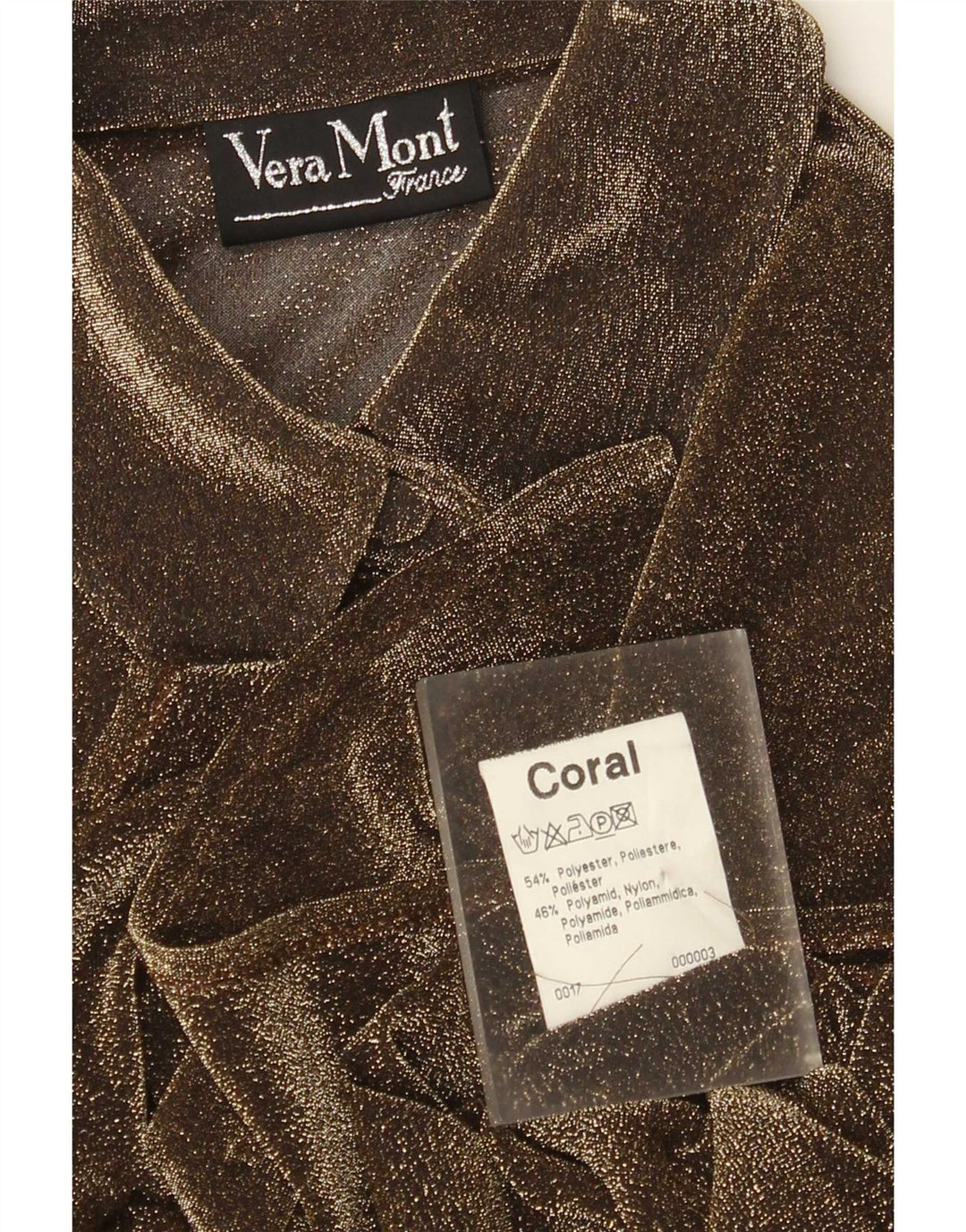 Camicetta da donna Vera Mont UK 12 Poliestere marrone medio