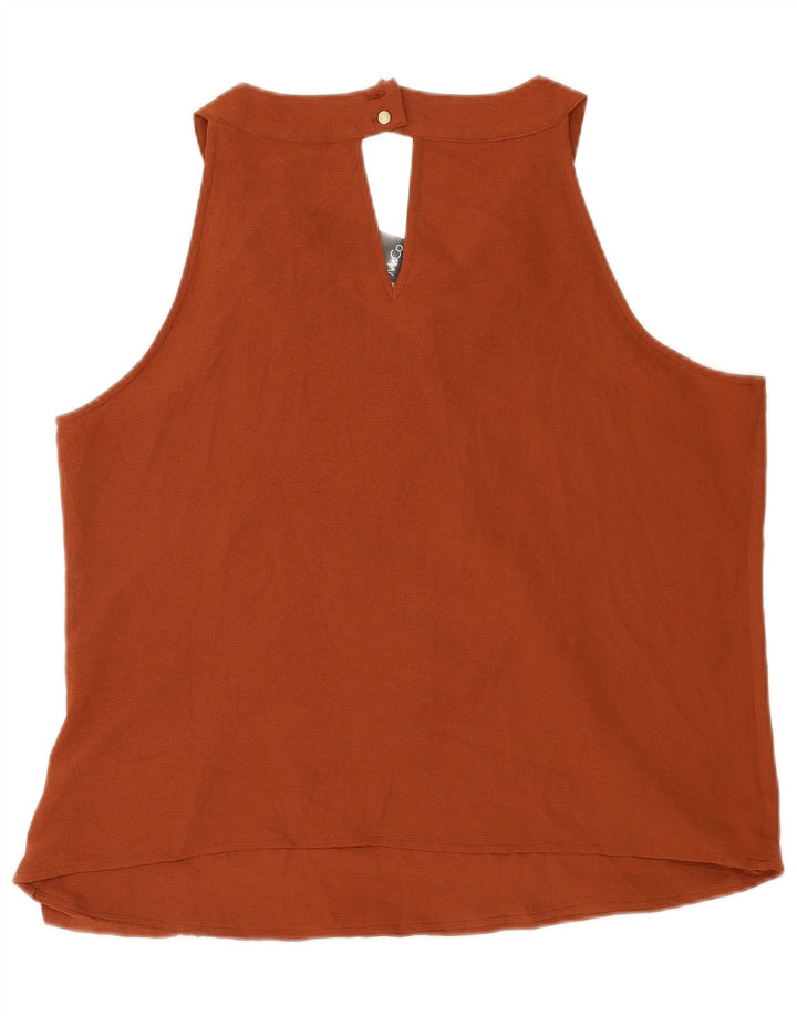Top camicetta senza maniche da donna M&Co UK 20 2XL poliestere marrone