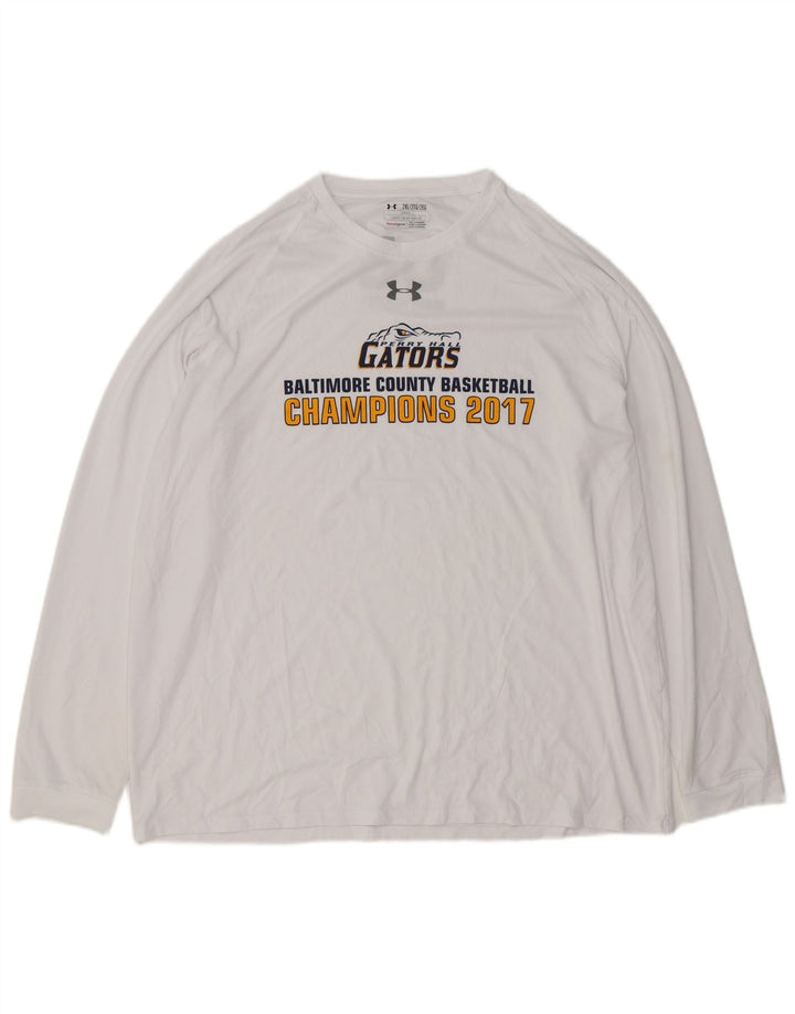 Maglia grafica da uomo a maniche lunghe UNDER ARMOUR 2XL Bianca