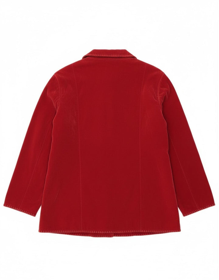 Soprabito in pile da donna Paco UK 16 grande rosso poliestere