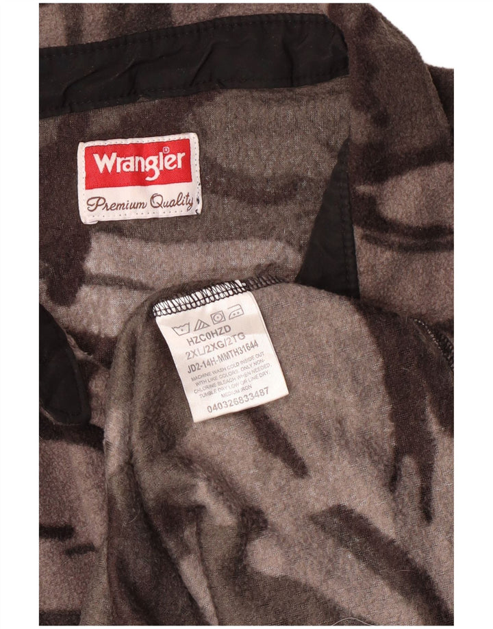 Camicia in pile da uomo Wrangler 2XL grigio mimetico