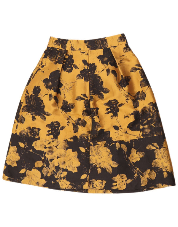 Gonna a trapezio a vita alta da donna Max & Co. UK 10 piccola W26 giallo floreale