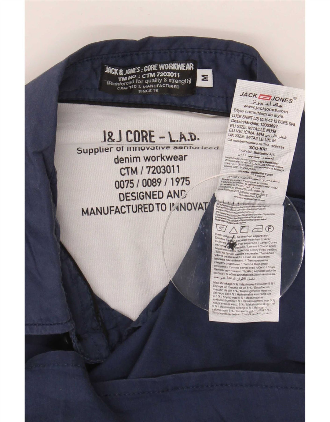 Camicia da uomo Jack & Jones in nylon blu navy medio