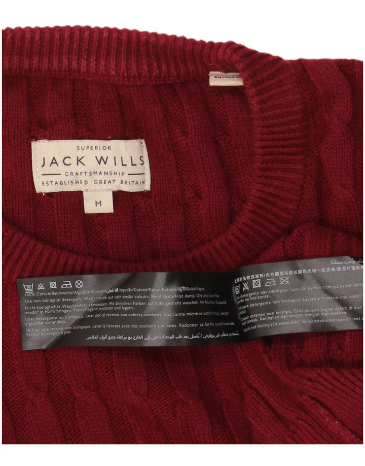 Maglione maglione girocollo da uomo Jack Wills in cotone bordeaux medio