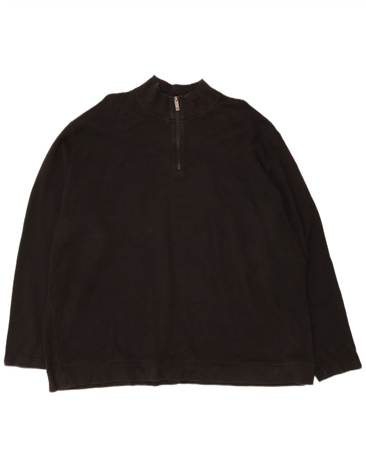 EDDIE BAUER Felpa con collo con zip da uomo Maglione XL Cotone nero
