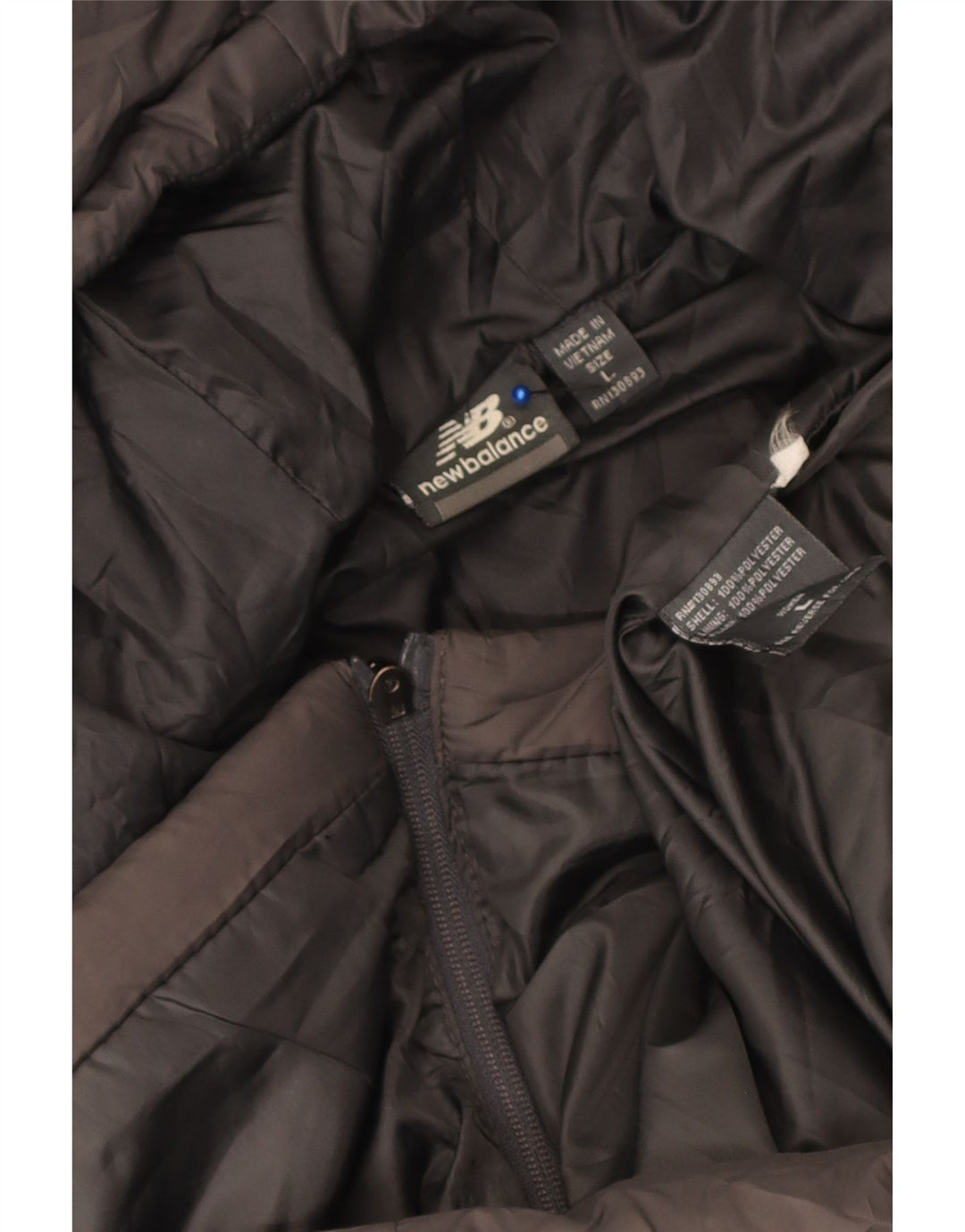 Cappotto imbottito con cappuccio da donna New Balance UK 16 grande poliestere grigio