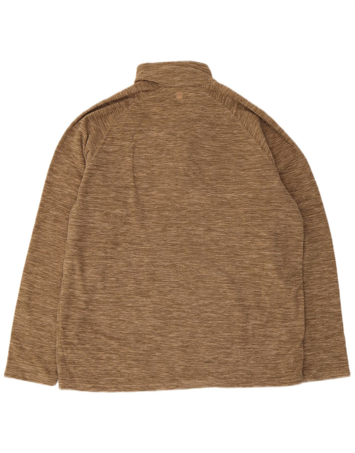 MOUNTAIN WAREHOUSE Maglione in pile da uomo con zip e collo grande chiazzato color kaki