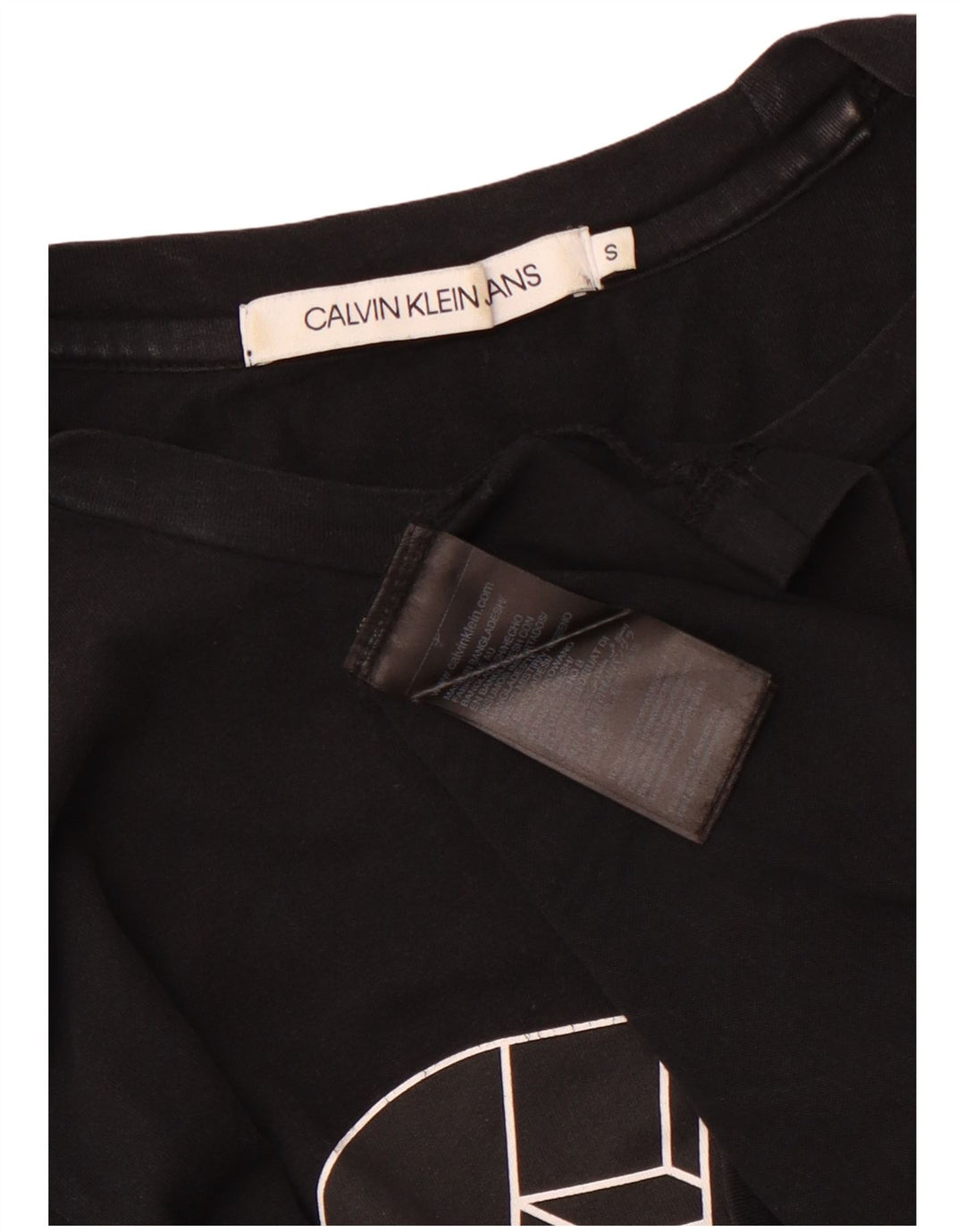 CALVIN KLEIN JEANS T-shirt grafica da uomo Top piccola in cotone nero