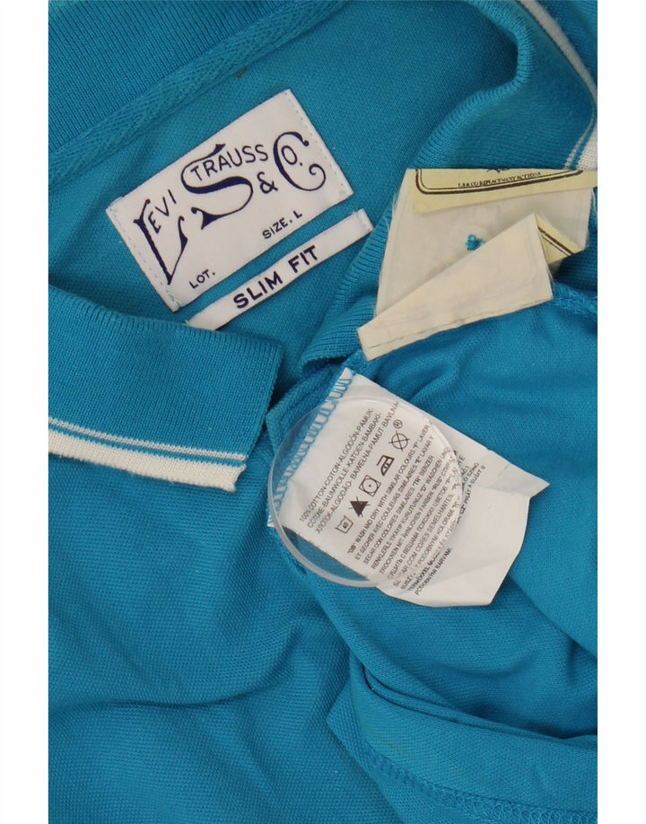 Polo LEVI'S da uomo slim fit grande in cotone blu