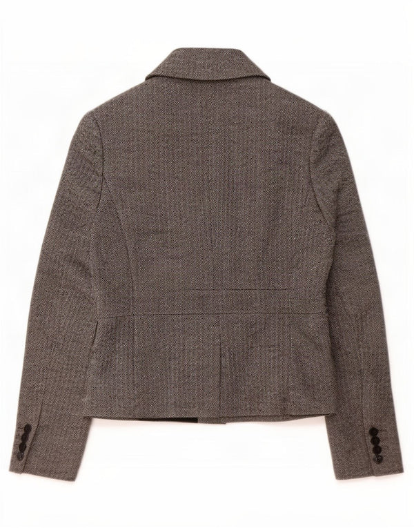Giacca blazer a 3 bottoni da donna Hobbs UK 14 grande spina di pesce grigia